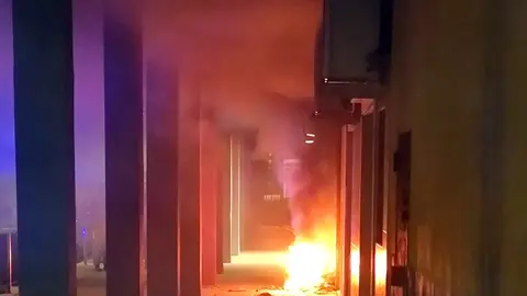 Incendio de una moto en Calle Nicaragua