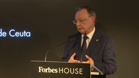 El presidente de la Ciudad durante su intervenci&oacute;n en el Club Forbes este mi&eacute;rcoles