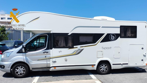 La autocaravana ocultaba m&aacute;s de 637 kilos de hachis / Guardia Civil