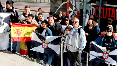 Aficionados de la AD Ceuta FC desplazados a Madrid. Foto: Abdeselam Mohamed