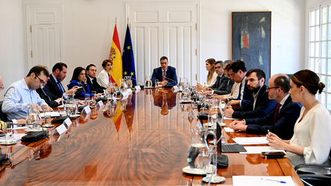 El presidente del Gobierno, Pedro S&aacute;nchez, preside la reuni&oacute;n del Consejo de Seguridad Nacional. _ Pool Moncloa. La Moncloa, Madrid (Espa&ntilde;a) 