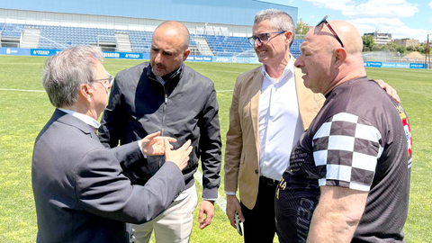 Garc&iacute;a Gaona junto a Luhay Hamido, Juan Vivas y Nicola Cecchi en Fuenlabrada