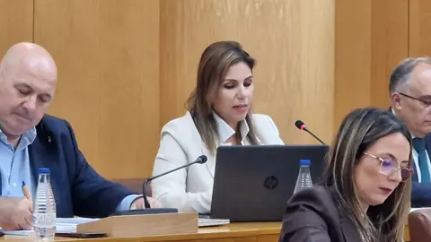  Nabila Benzina, durante su intervenci&oacute;n este lunes. 