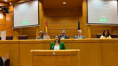 Nabila Benzina durante su intervenci&oacute;n de este mi&eacute;rcoles en el Senado