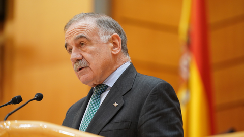 El senador del PP, Fernando Guti&eacute;rrez, durante su intervenci&oacute;n en el Senado