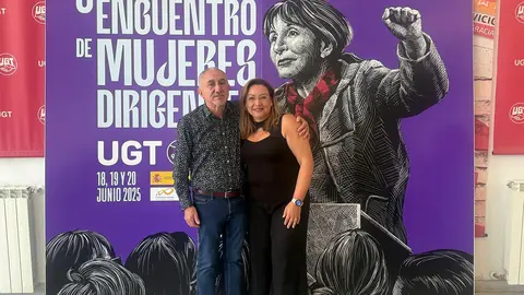 Yolanda Aparicio y el secretario general confederal de UGT, Pepe &Aacute;lvarez