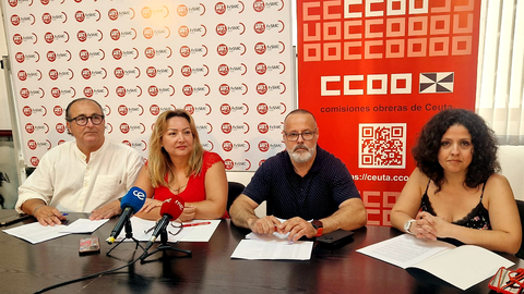 Los sindicatos UGT y CCOO durante el anuncio de las movilizaciones / Laura Ortiz