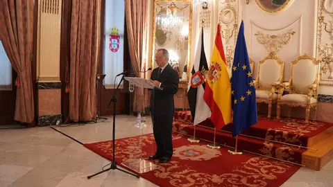 El presidente de la Ciudad durante su comparecencia de este viernes / Ciudad Aut&oacute;noma - E. Z&aacute;rate