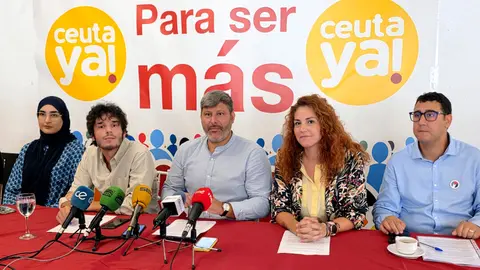 Los integrantes de Ceuta Ya! en su &uacute;ltima comparecencia / Laura Ortiz