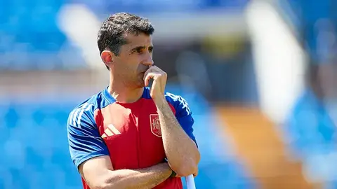 Paco Gallardo durante un entrenamiento con Espa&ntilde;a. Foto: RFEF