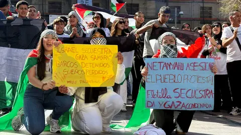 Concentraci&oacute;n de los estudiantes en favor de Palestina y del pueblo de Gaza