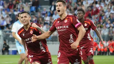 Jugadores de la Cultural en el partido frente al Zaragoza. Foto: Cultural y Deportiva Leonesa