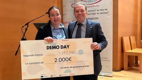 'SynQare',  startup ceut&iacute; que ha logrado el segundo puesto / Alma Palomino
