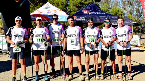 Equipo de Ceuta en el Campeonato de Espa&ntilde;a de Marcha N&oacute;rdica. Foto: Rafa B&aacute;ez