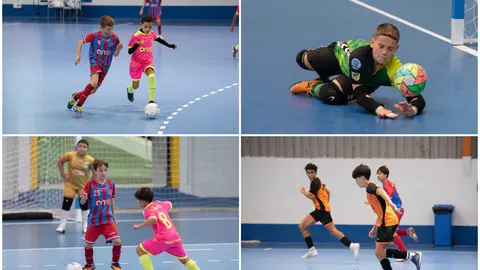 La primera jornada de f&uacute;tbol sala en la nueva pista de 'La Libertad', en im&aacute;genes