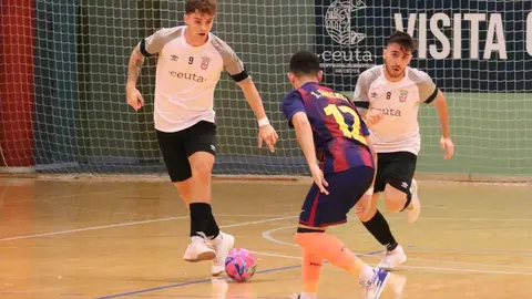 Encuentro de la UA Ceut&iacute; ante el filial del FC Barcelona esta temporada.