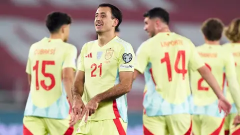 Mikel Oyarzabal celebrando uno de los goles de Espa&ntilde;a: Foto: Sefutbol