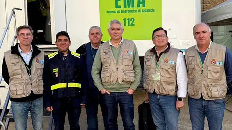 Conejo y Romaguera junto a la delegaci&oacute;n melillense en este simulacro / Ciudad Aut&oacute;noma