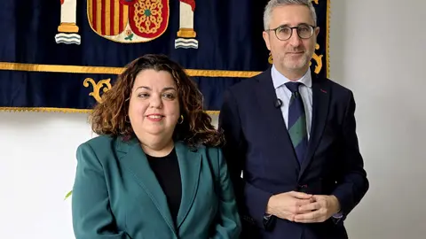 El secretario de Estado junto a la delegada del Gobierno este jueves / Laura Ortiz