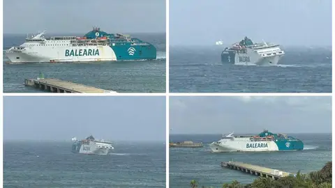 El temporal pone en jaque el transporte mar&iacute;timo: as&iacute; ha intentado Bale&agrave;ria entrar al Puerto