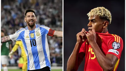 Leo Messi y Lamine Yamal 