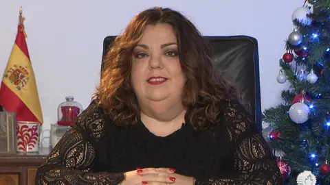 La delegada del Gobierno, Cristina P&eacute;rez, durante el mensaje de Navidad de este 2025