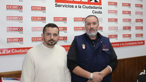 El secretario general de la FSC-CCOO de Ceuta, Emilio J. Postigo, y el presidente del Comit&eacute; de Empresa de OBIMACE, Abdelatif Mohamed Mohamed Almugha / Comisiones Obreras