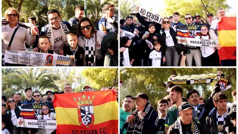 La afici&oacute;n de la AD Ceuta FC, protagonista en M&aacute;laga 