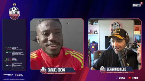 Samuel Obeng en 'Jijantes', el espacio deportivo que dirige Gerard Romero. Foto: @JijantesFC