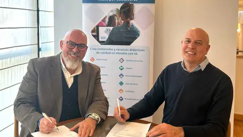 Firma del acuerdo entre la C&aacute;tedra en Inteligencia Artificial y Tecnolog&iacute;as Emergentes para el Bienestar (Ceuta&ndash;IATEB) y la empresa de tecnolog&iacute;a educativa Smile and Learn.