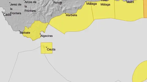 Ceuta, en alerta amarilla por la borrasca 'Regina': lluvias intensas, viento fuerte y posible barro / AEMET