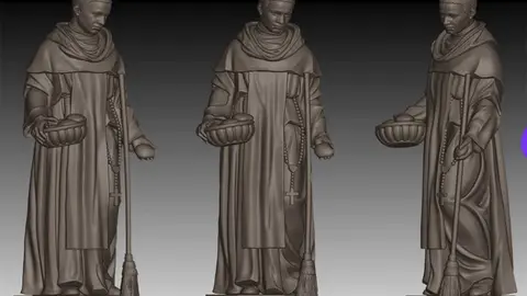 Dise&ntilde;o de la estatua de San Mart&iacute;n de Porres "Fray Escoba"