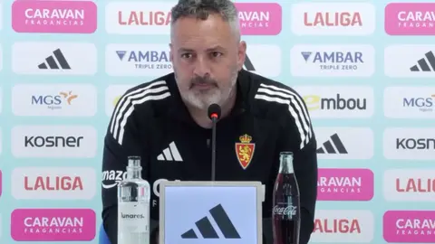 David Navarro en la previa del duelo entre Zaragoza y Ceuta.
