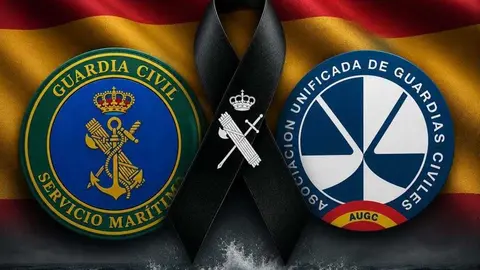 Cresp&oacute;n negro por el Guardia Civil fallecido en Huelva
