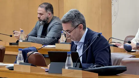 El portavoz del PSOE durante su intervenci&oacute;n en el debate