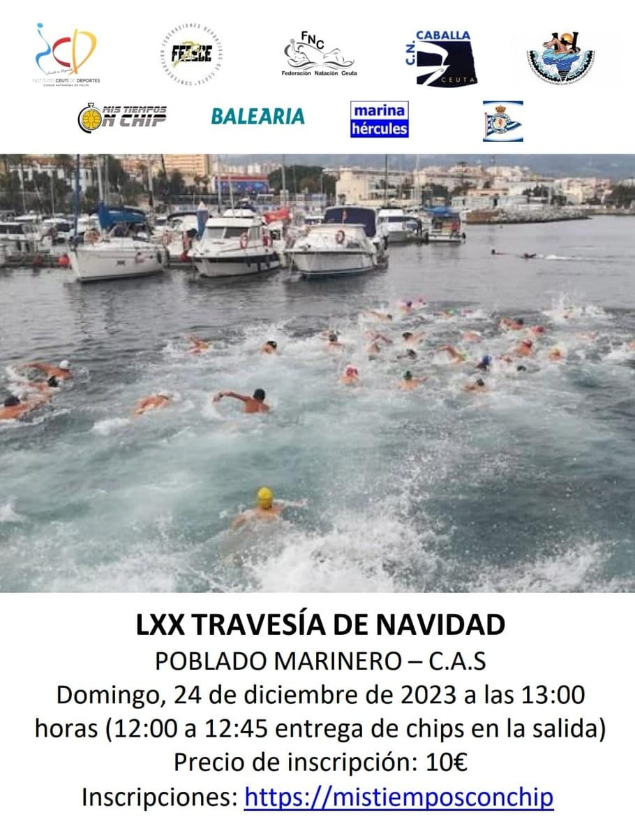 Más de 100 valientes celebrarán los 70 años de la 'Travesía a nado de Navidad' del CN Caballa