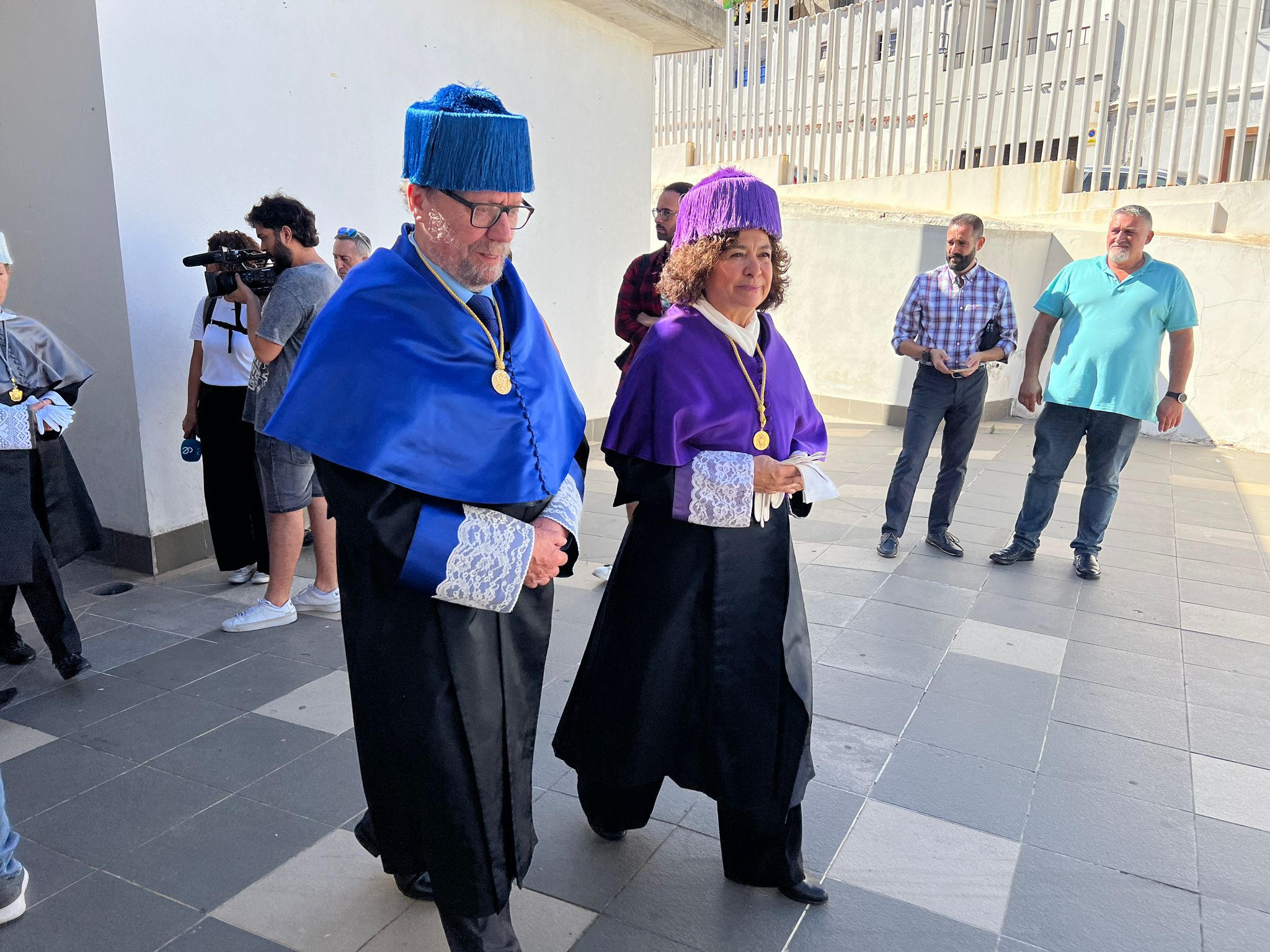 Fernández Lodeiro y Aranda, entrando al Salón de Actos / Dani Hernández