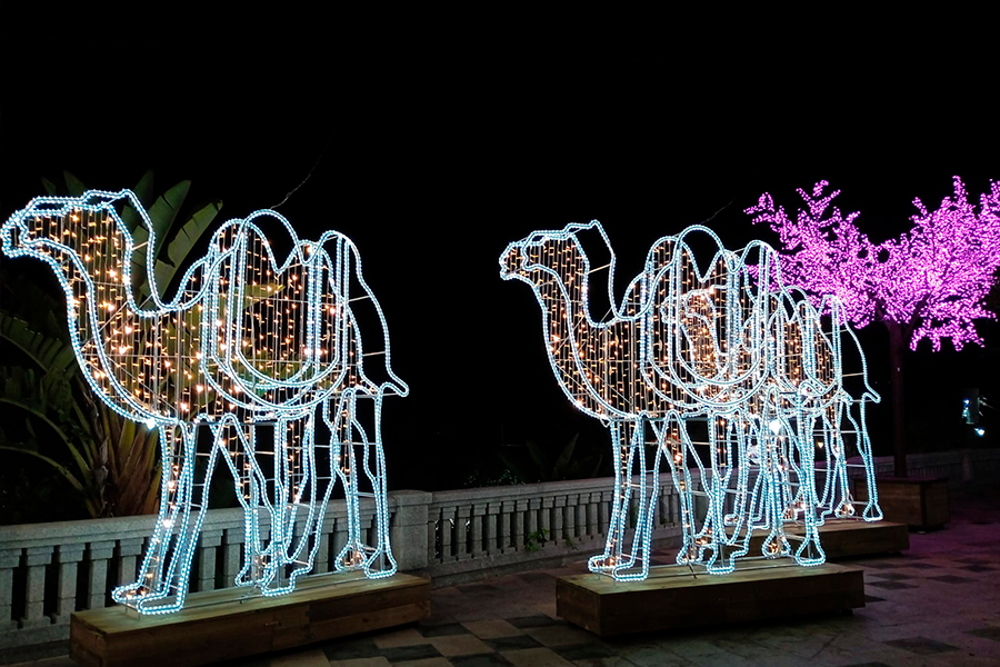 Luces navideñas iluminando el Paseo de la Marina / César Martín