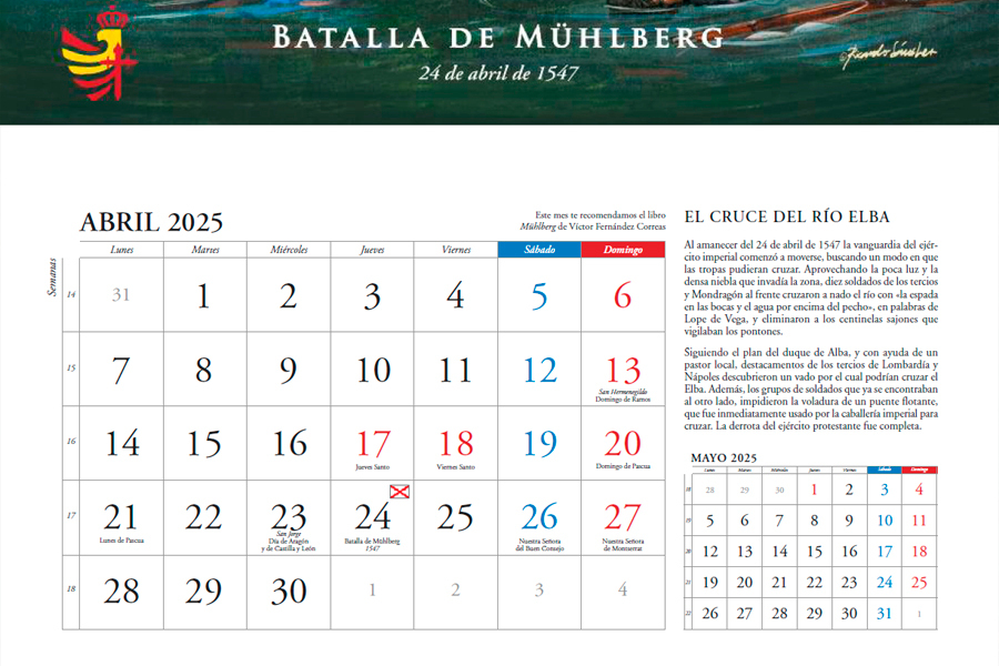 CALENDARIO EJÉRCITO 2025