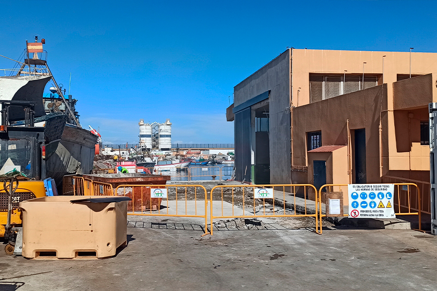 Inicio de los trabajos en la Lonja Pesquera y Muelle de Carga