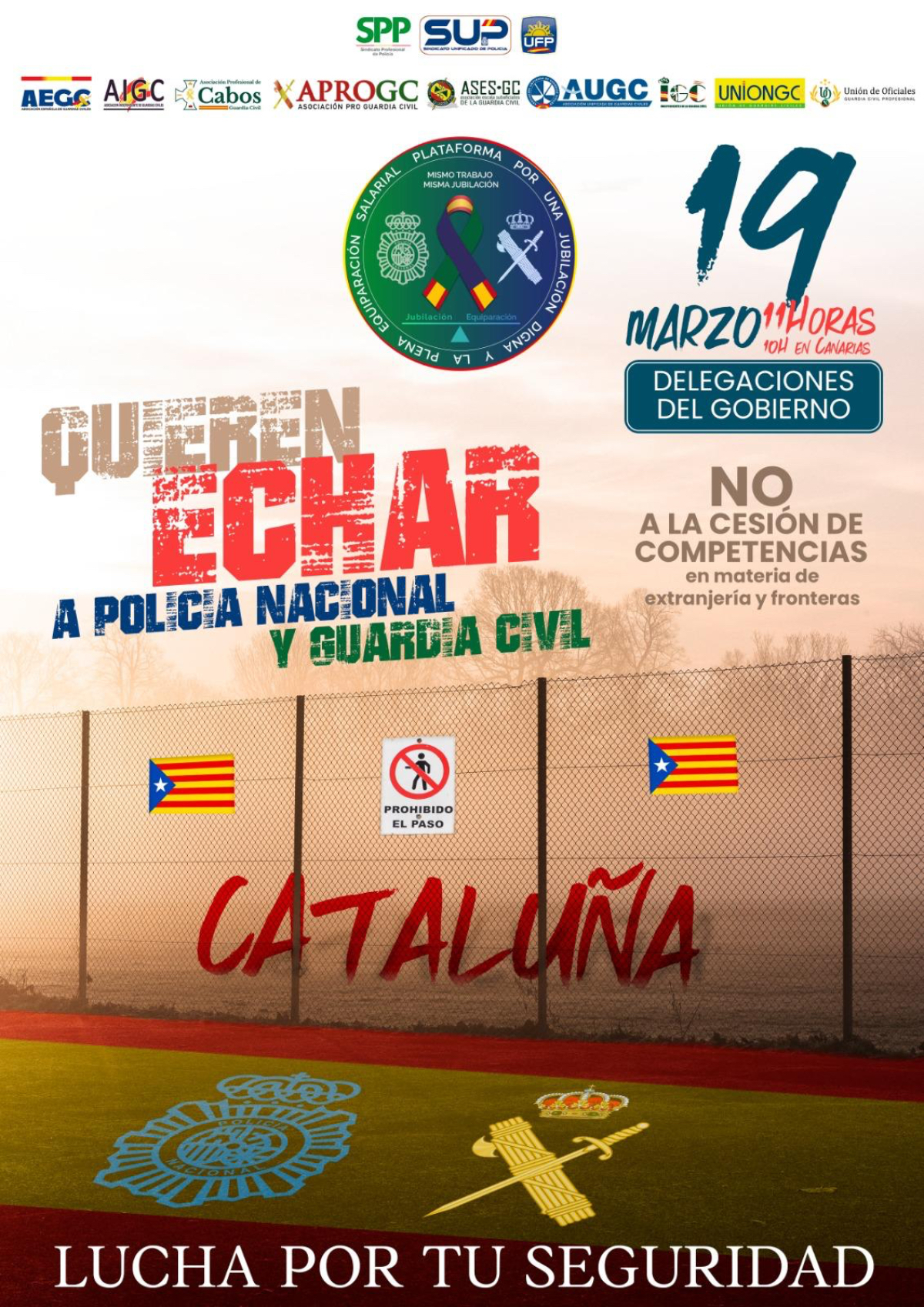 Cartel concentración CNP y GC / AUGC
