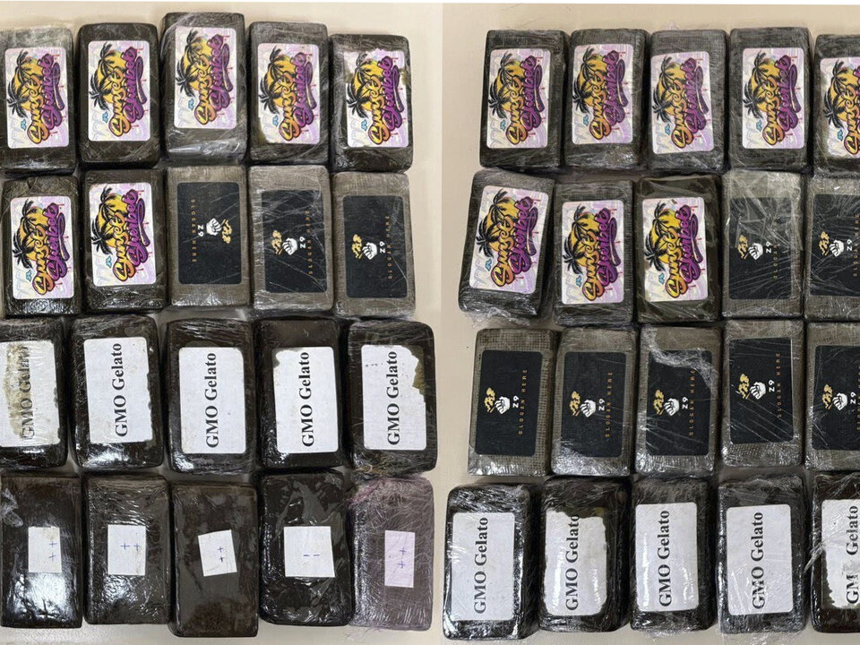 Droga intervenida por la Policía nacional
