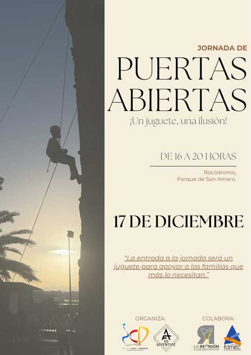Cartel anunciador de la jornada solidaria de la Escuela de Deportes de Montaña y Escalada del ICD