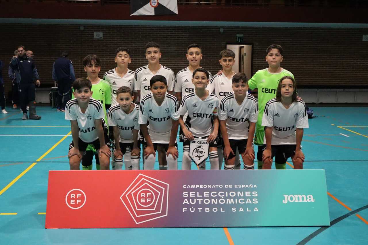 Ceuta debuta a lo grande en el Campeonato de España Sub-12 de fútbol sala. Foto: RFFCE